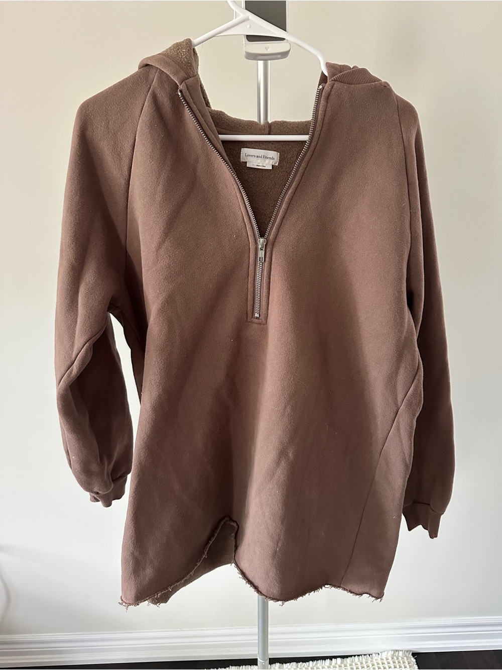 Lovers + Friends Brown Half-Zip Hoodie